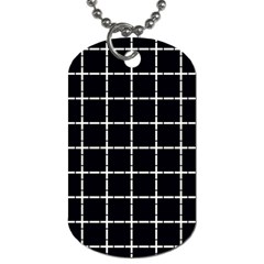 Pattern Carreaux Blanc/noir Dog Tag (one Side) by kcreatif