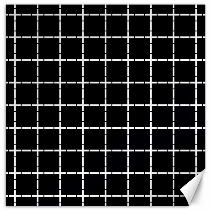 Pattern Carreaux Blanc/Noir Canvas 12  x 12 