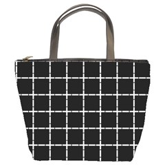 Pattern Carreaux Blanc/noir Bucket Bag by kcreatif