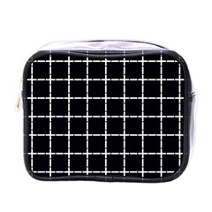 Pattern Carreaux Blanc/noir Mini Toiletries Bag (one Side) by kcreatif