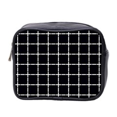 Pattern Carreaux Blanc/noir Mini Toiletries Bag (two Sides) by kcreatif