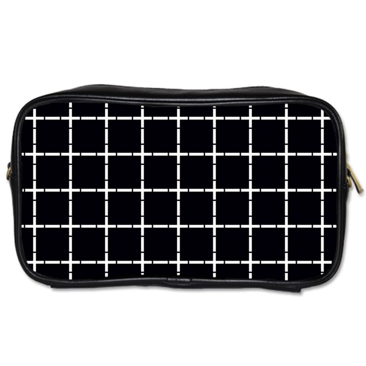 Pattern Carreaux Blanc/Noir Toiletries Bag (Two Sides)