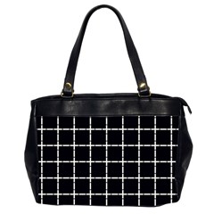 Pattern Carreaux Blanc/noir Oversize Office Handbag (2 Sides) by kcreatif