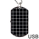 Pattern Carreaux Blanc/Noir Dog Tag USB Flash (One Side) Front