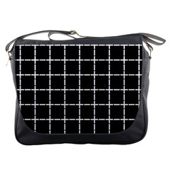 Pattern Carreaux Blanc/noir Messenger Bag by kcreatif