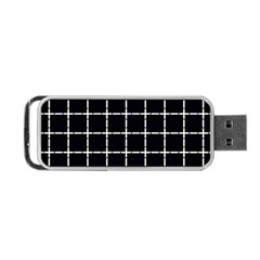 Pattern Carreaux Blanc/noir Portable Usb Flash (one Side) by kcreatif