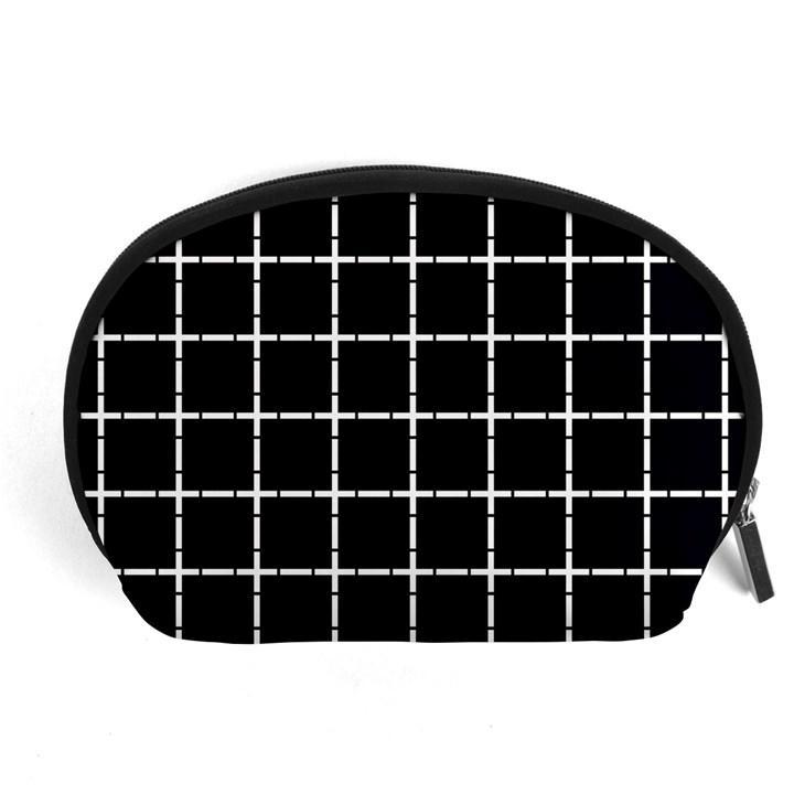 Pattern Carreaux Blanc/Noir Accessory Pouch (Large)