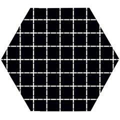 Pattern Carreaux Blanc/noir Wooden Puzzle Hexagon by kcreatif