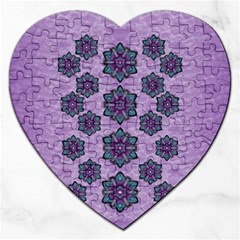 A Gift With Flowers Stars And Bubble Wrap Jigsaw Puzzle (heart) by pepitasart