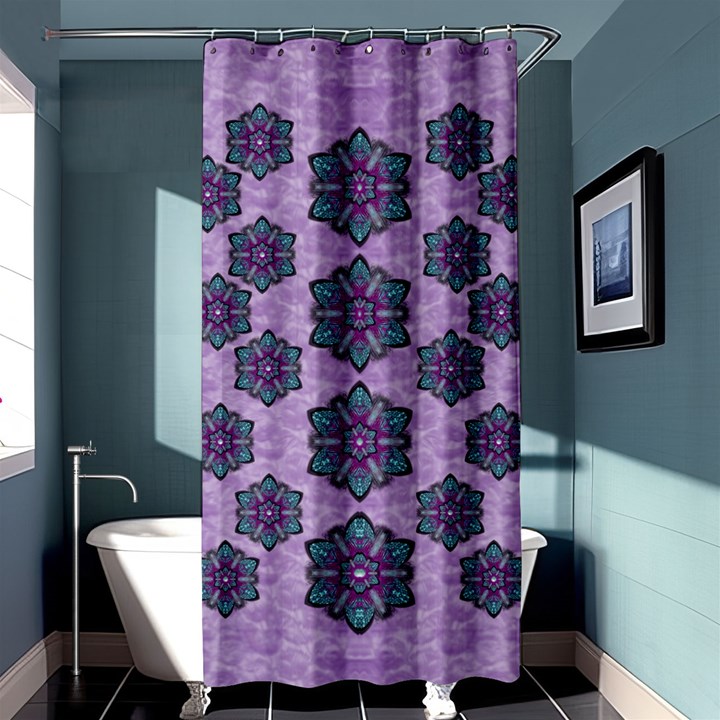 A Gift With Flowers Stars And Bubble Wrap Shower Curtain 36  x 72  (Stall) 