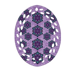 A Gift With Flowers Stars And Bubble Wrap Ornament (oval Filigree) by pepitasart