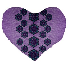 A Gift With Flowers Stars And Bubble Wrap Large 19  Premium Heart Shape Cushions by pepitasart