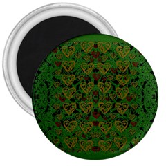 Love The Hearts On Green 3  Magnets by pepitasart