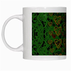 Love The Hearts On Green White Mugs by pepitasart