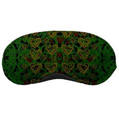 Love The Hearts On Green Sleeping Mask by pepitasart