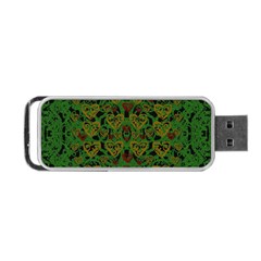 Love The Hearts On Green Portable Usb Flash (one Side) by pepitasart