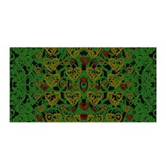 Love The Hearts On Green Satin Wrap by pepitasart