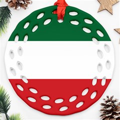 Flag Patriote Quebec Patriot Red Green White Modern French Canadian Separatism Black Background Ornament (round Filigree) by Quebec