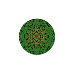 Love The Hearts  Mandala On Green Golf Ball Marker (10 Pack) by pepitasart