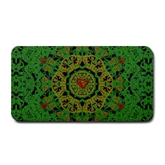 Love The Hearts  Mandala On Green Medium Bar Mats by pepitasart