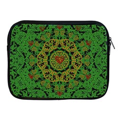 Love The Hearts  Mandala On Green Apple Ipad 2/3/4 Zipper Cases by pepitasart