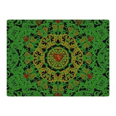 Love The Hearts  Mandala On Green Double Sided Flano Blanket (mini)  by pepitasart