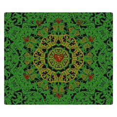 Love The Hearts  Mandala On Green Double Sided Flano Blanket (small)  by pepitasart