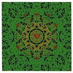 Love The Hearts  Mandala On Green Wooden Puzzle Square