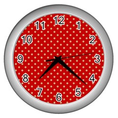 Pois Doré / Rouge Wall Clock (silver) by kcreatif