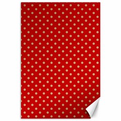 Pois Doré / Rouge Canvas 12  X 18  by kcreatif