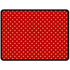 Pois Doré / Rouge Fleece Blanket (large)  by kcreatif