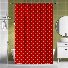 Pois Doré / Rouge Shower Curtain 48  X 72  (small)  by kcreatif