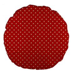 Pois Doré / Rouge Large 18  Premium Flano Round Cushions by kcreatif