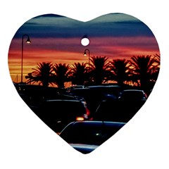 Urban Sunset Scene, Punta Del Este   Uruguay Ornament (heart) by dflcprintsclothing