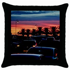 Urban Sunset Scene, Punta Del Este   Uruguay Throw Pillow Case (black) by dflcprintsclothing