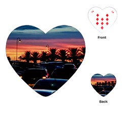 Urban Sunset Scene, Punta Del Este   Uruguay Playing Cards Single Design (heart)