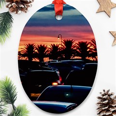 Urban Sunset Scene, Punta Del Este   Uruguay Oval Ornament (two Sides) by dflcprintsclothing