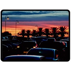 Urban Sunset Scene, Punta Del Este   Uruguay Fleece Blanket (large)  by dflcprintsclothing