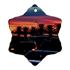 Urban Sunset Scene, Punta Del Este   Uruguay Snowflake Ornament (two Sides) by dflcprintsclothing