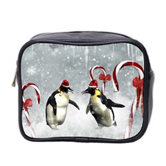 Funny Penguin In A Winter Landscape Mini Toiletries Bag (two Sides) by FantasyWorld7