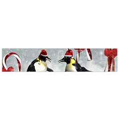 Funny Penguin In A Winter Landscape Small Flano Scarf by FantasyWorld7