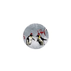 Funny Penguin In A Winter Landscape 1  Mini Buttons by FantasyWorld7