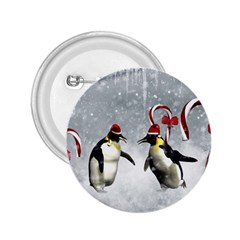 Funny Penguin In A Winter Landscape 2 25  Buttons by FantasyWorld7