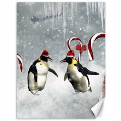 Funny Penguin In A Winter Landscape Canvas 36  X 48  by FantasyWorld7