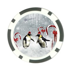 Funny Penguin In A Winter Landscape Poker Chip Card Guard by FantasyWorld7