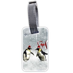 Funny Penguin In A Winter Landscape Luggage Tag (one Side) by FantasyWorld7