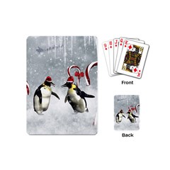 Funny Penguin In A Winter Landscape Playing Cards Single Design (mini) by FantasyWorld7