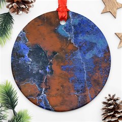 Grunge Colorful Abstract Texture Print Ornament (round)