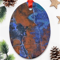 Grunge Colorful Abstract Texture Print Ornament (oval) by dflcprintsclothing