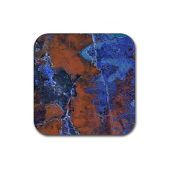 Grunge Colorful Abstract Texture Print Rubber Coaster (square)  by dflcprintsclothing